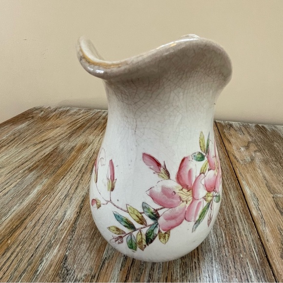 Antique Ironstone Pink China E.T.P. Co. Floral Pattern Pitcher❤️ - Picture 2 of 12